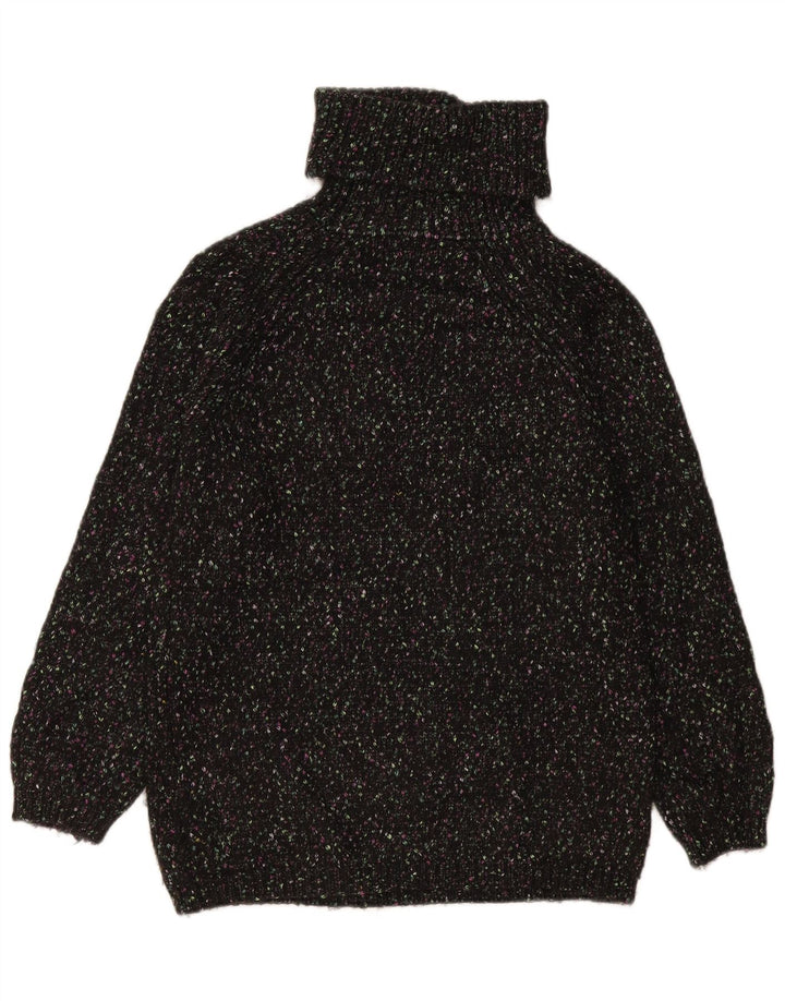 Maglione maglione a collo alto da donna Marks & Spencer UK 10 piccolo nero chiazzato