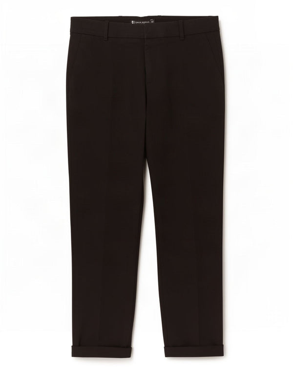 Zara Womens Straight Chino Trousers Small W26 L25 Black