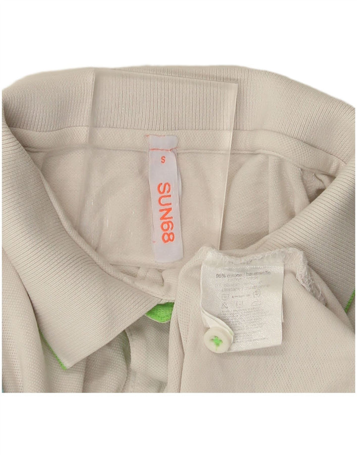 Polo da uomo Sun68 piccola in cotone bianco