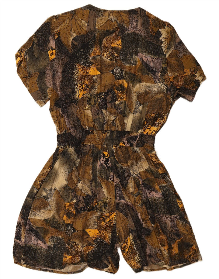 Tutina vintage da donna con motivo astratto UK 14 grande verde