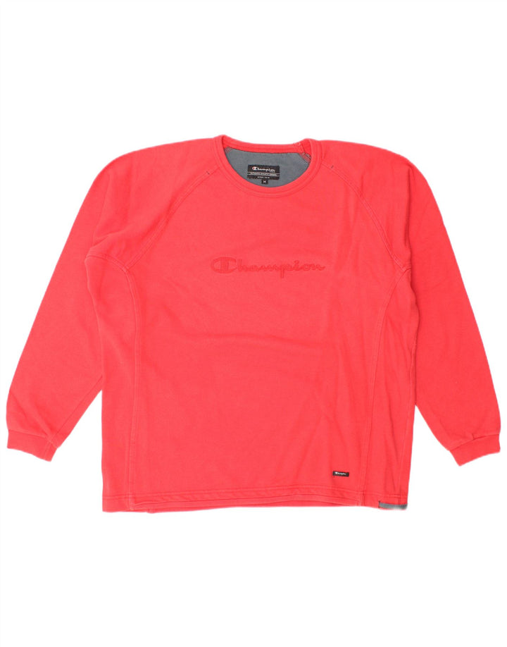 Champion Top grafico da uomo a maniche lunghe in cotone rosso medio