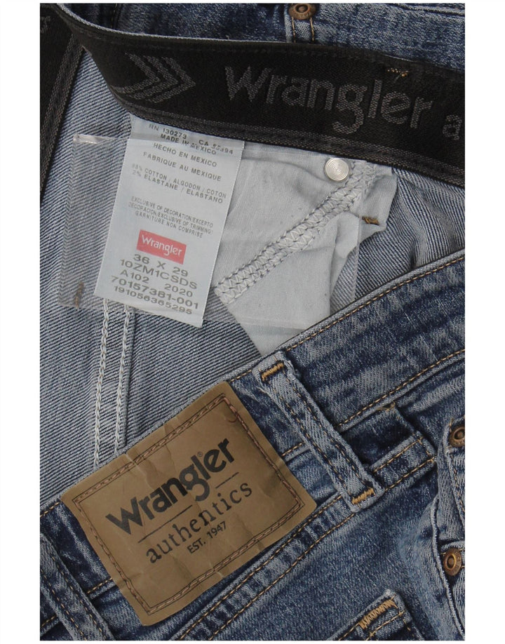 Jeans dritti da uomo WRANGLER W36 L29 cotone blu