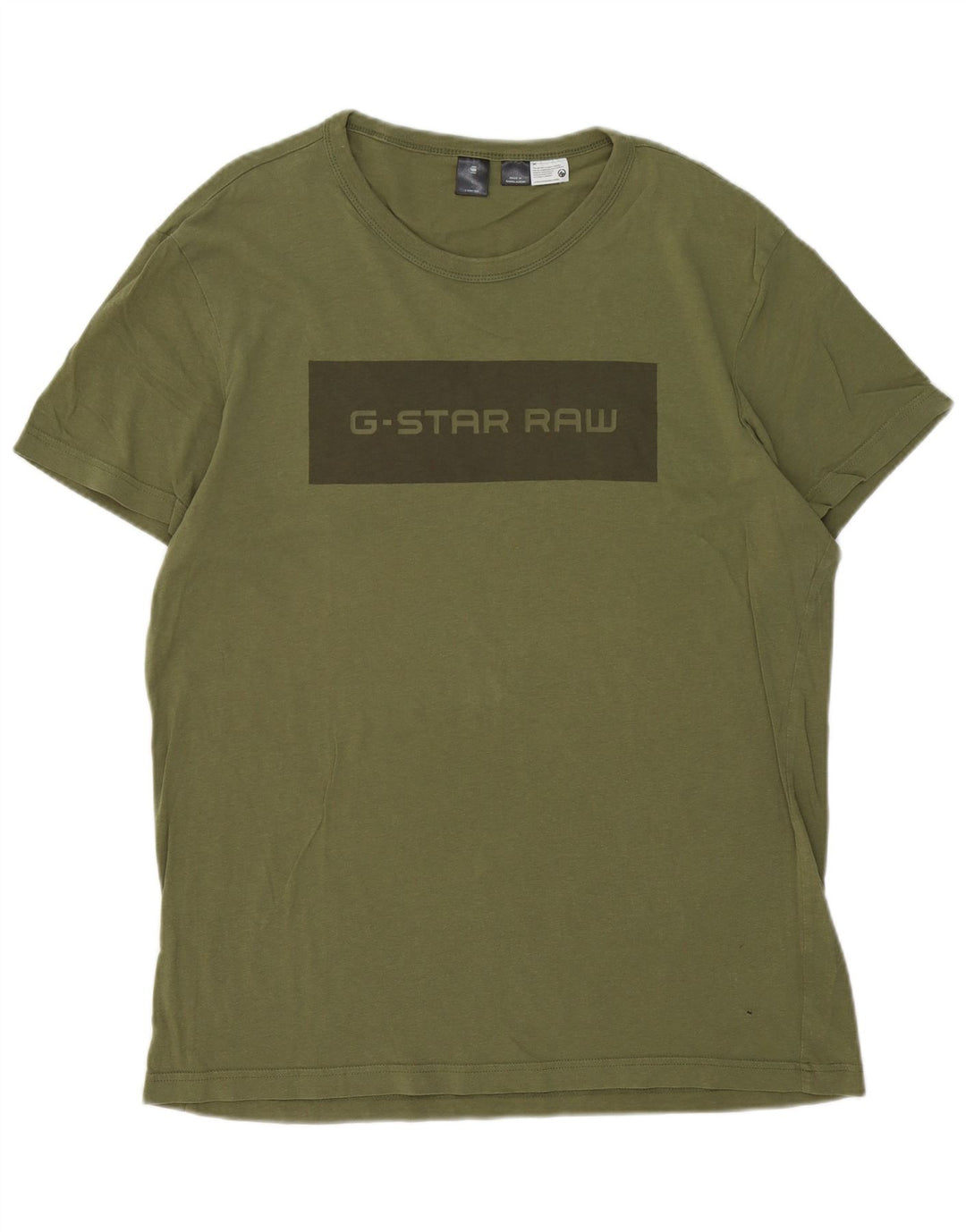 T-shirt grafica da uomo G-Star Top grande in cotone verde