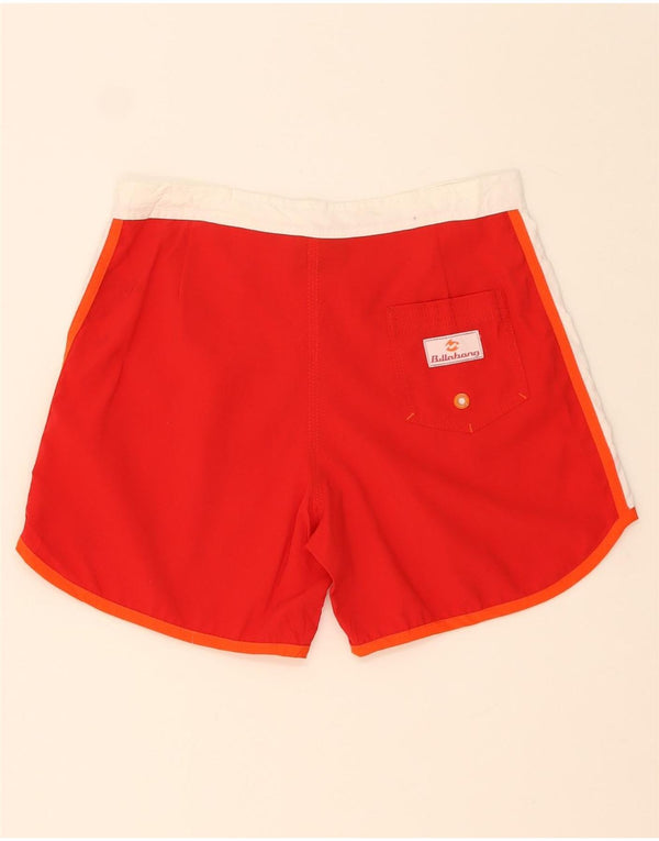Billabong Womens Graphic Swimming Shorts UK 10 Small Red Colourblock