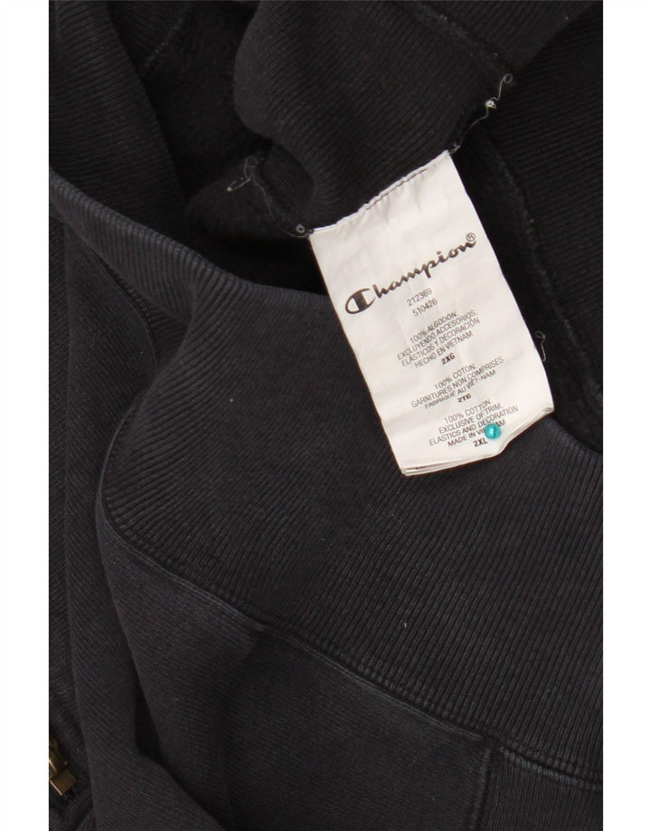 Felpa Champion da uomo con zip e collo, 2XL, cotone grigio