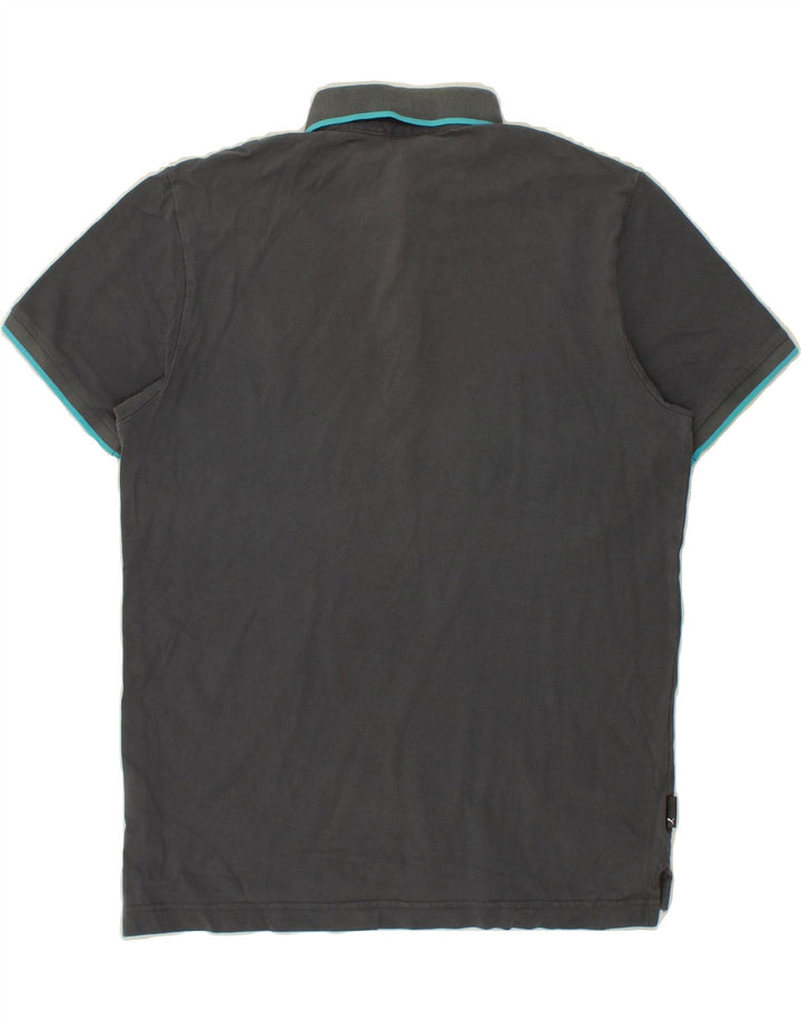 PUMA Mens Polo Shirt Medium Grey Cotton Vintage Puma and Second-Hand Puma from Messina Hembry 