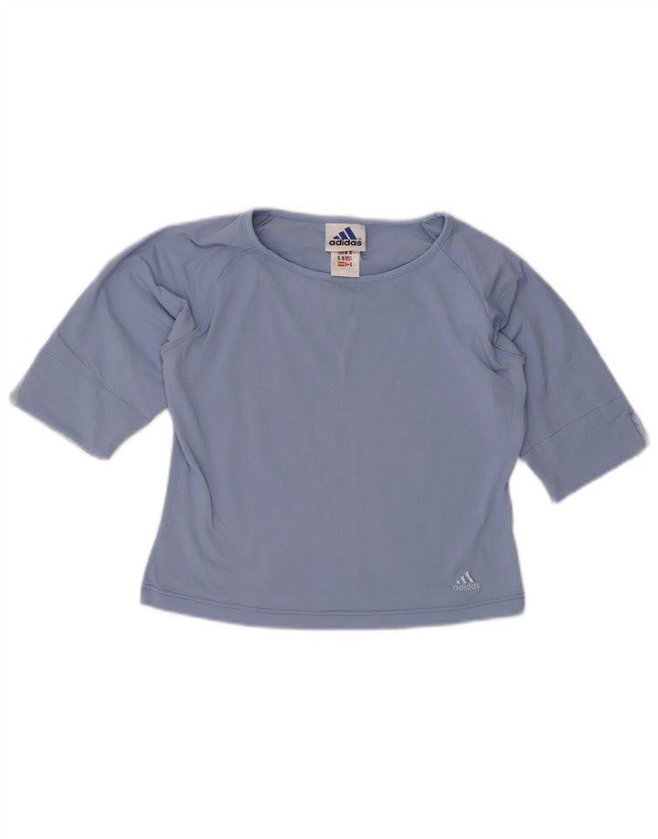 T-shirt corta da donna Adidas UK 10 piccola blu poliestere