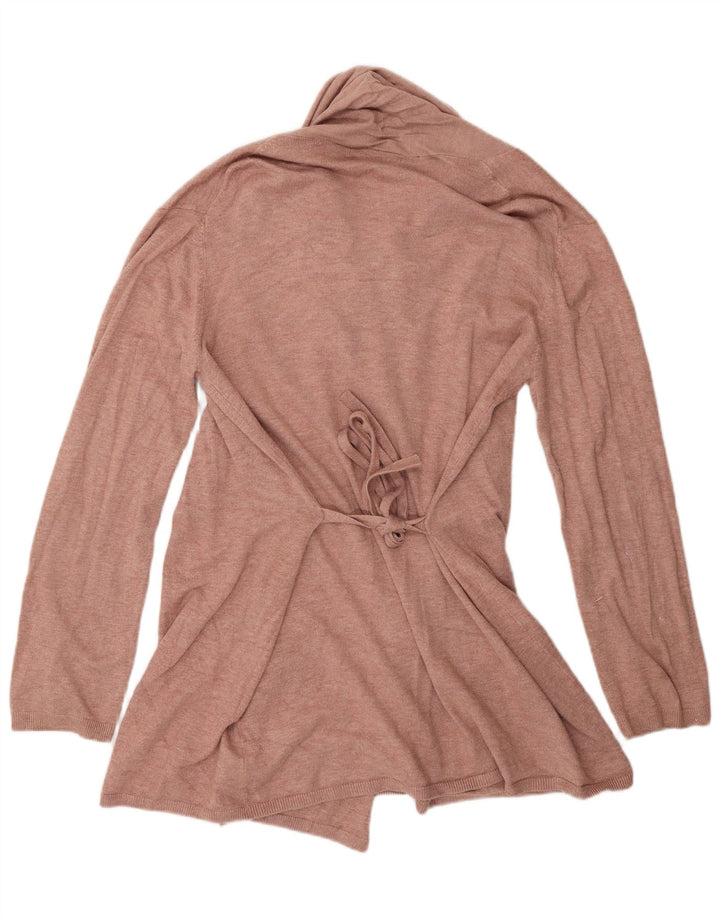 Maglione cardigan aperto da donna Zara UK 14 grande viscosa rosa