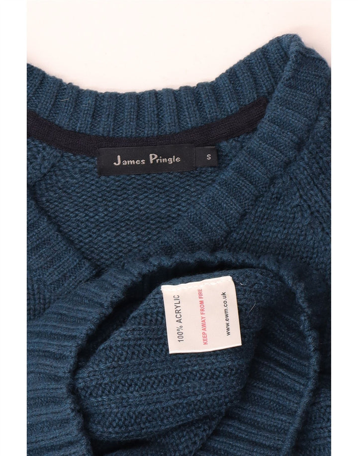 Maglione da uomo con scollo a V James Pringle piccolo acrilico blu