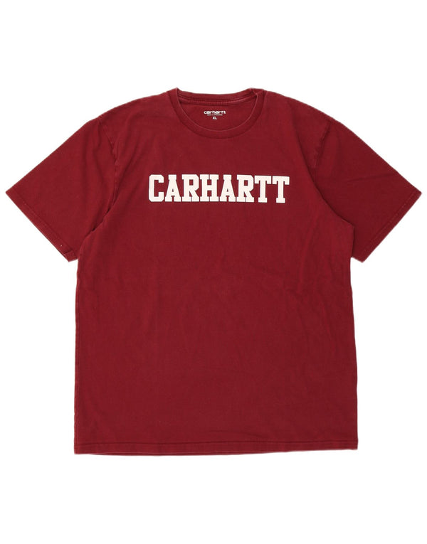 T-shirt grafica da uomo Carhartt Top XL in cotone bordeaux