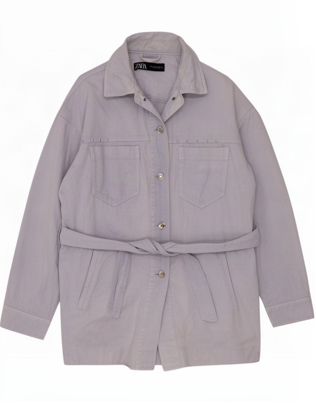 Giacca utility oversize da donna Zara UK 14 cotone blu medio