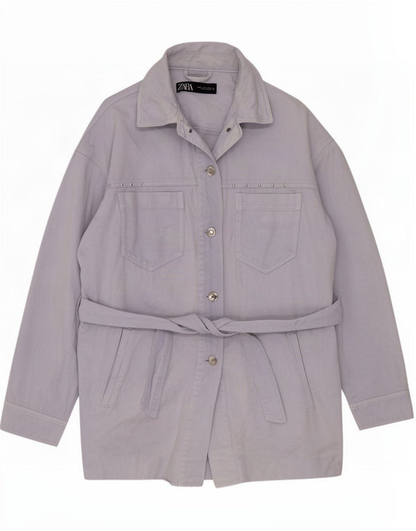 Giacca utility oversize da donna Zara UK 14 cotone blu medio