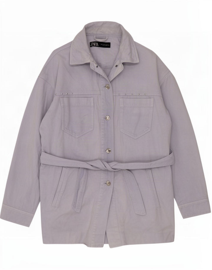 Giacca utility oversize da donna Zara UK 14 cotone blu medio