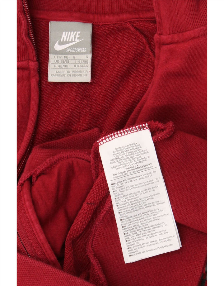 Giacca da tuta da donna Nike UK 16/18 Large Rosso Colorblock Cotone