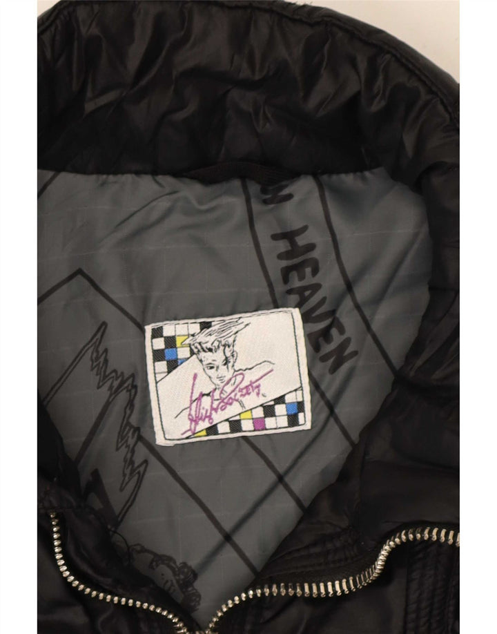 Giubbotto bomber vintage da donna IT 52 XL nero in poliammide