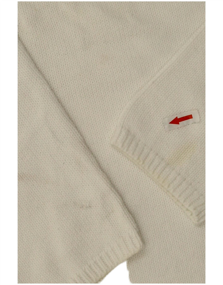 Maglione maglione girocollo da donna Marks & Spencer UK 16 grande cotone bianco