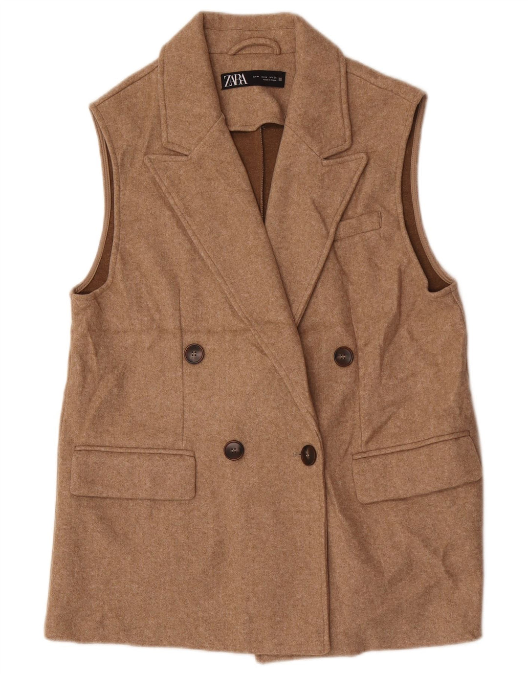 Giacca blazer senza maniche oversize da donna Zara UK 14 Beige medio