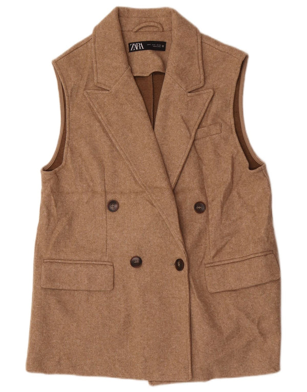 Giacca blazer senza maniche oversize da donna Zara UK 14 Beige medio