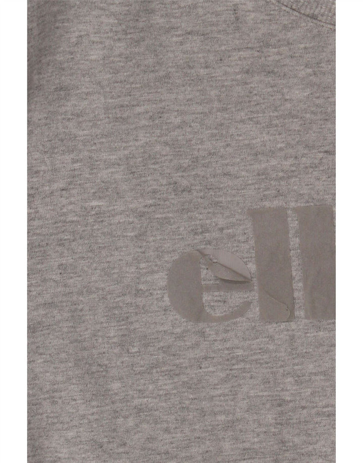 ELLESSE Felpa grafica da uomo in cotone grigio medio