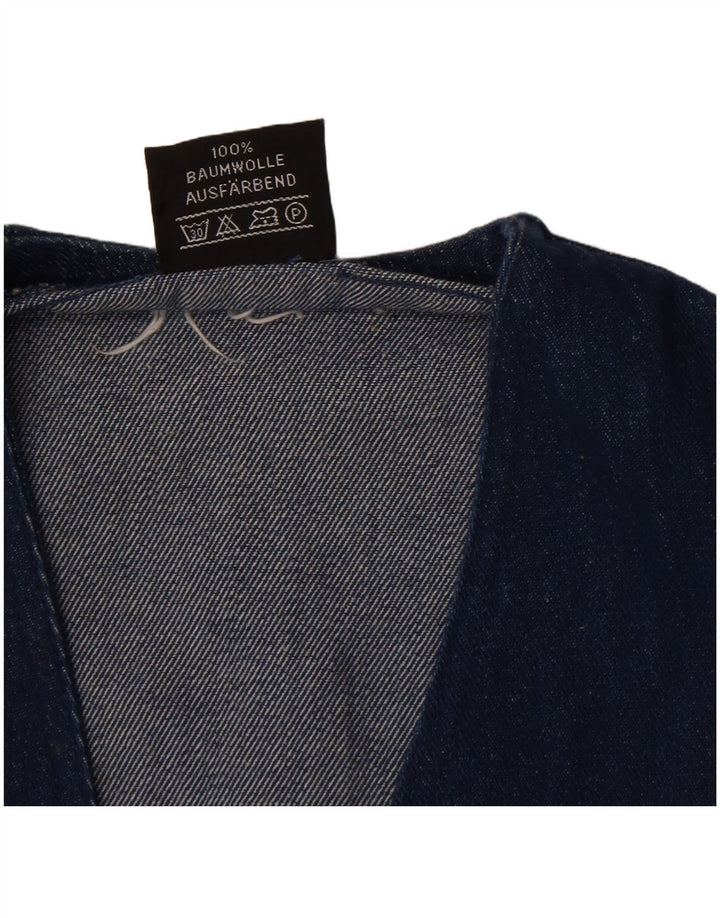 Gilet vintage da uomo in denim di cotone blu medio