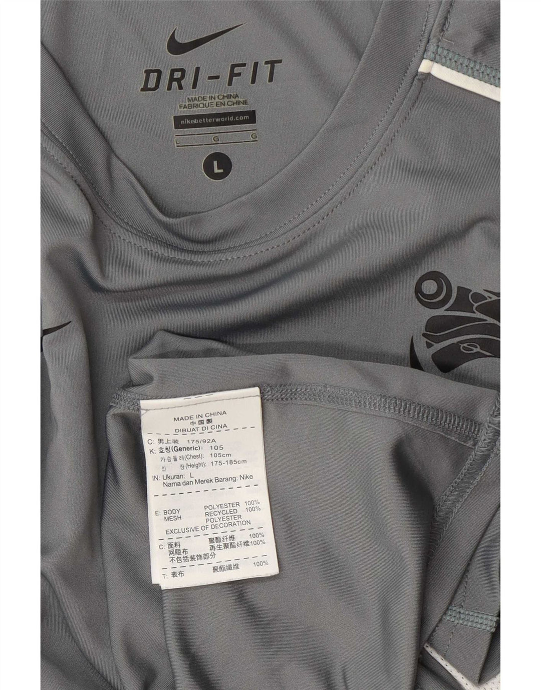 T-shirt Nike Dri Fit da uomo, grande, in poliestere color block grigio