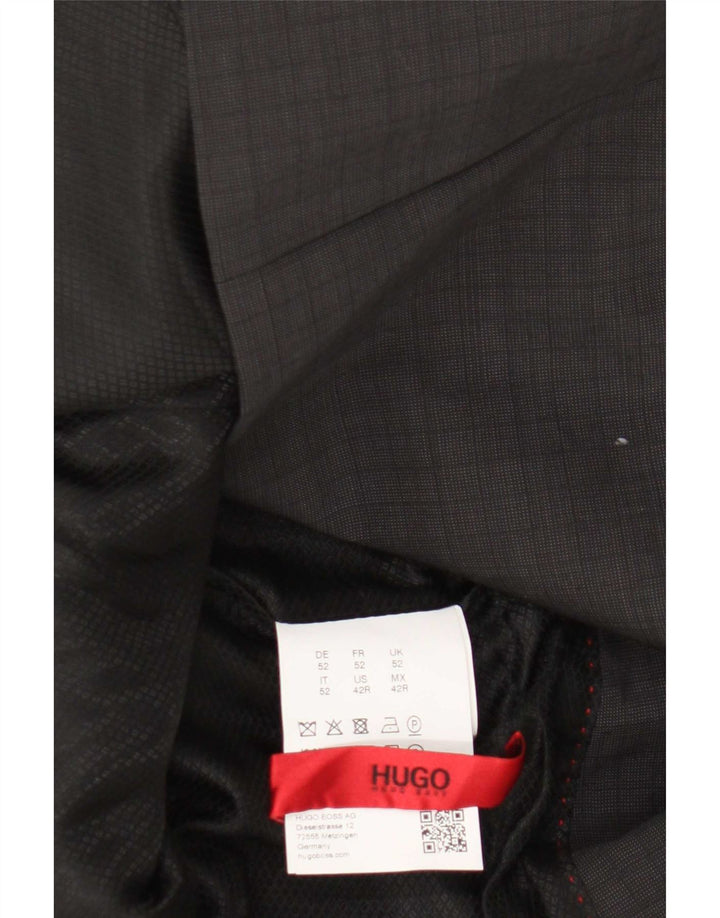 Giacca blazer da uomo a 2 bottoni Hugo Boss EU 52 XL lana vergine grigia