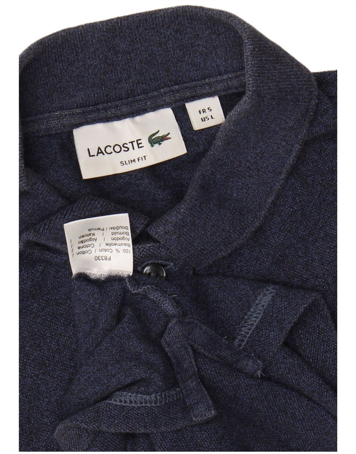 Polo LACOSTE da uomo slim fit taglia 5 grande in cotone blu navy