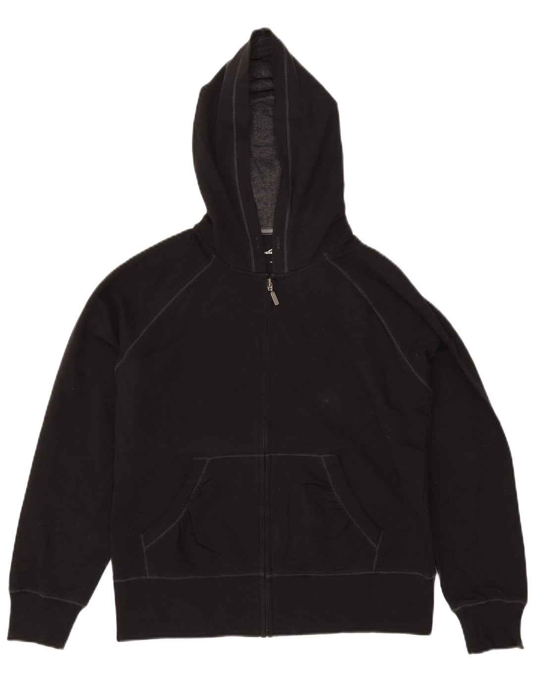 Maglione con cappuccio e zip da donna EDDIE BAUER UK 14 cotone nero medio