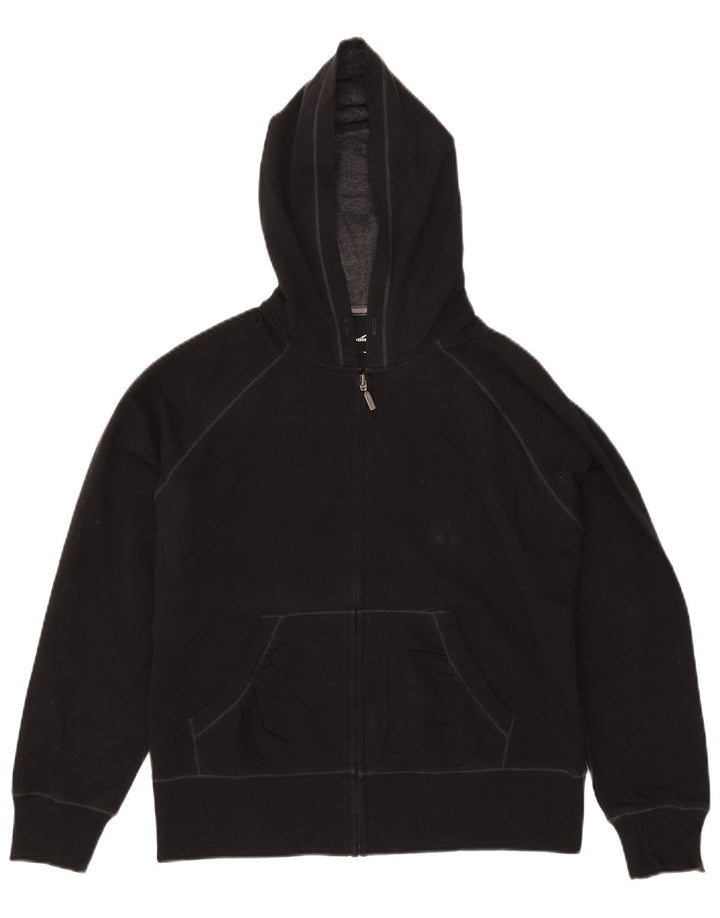 Maglione con cappuccio e zip da donna EDDIE BAUER UK 14 cotone nero medio