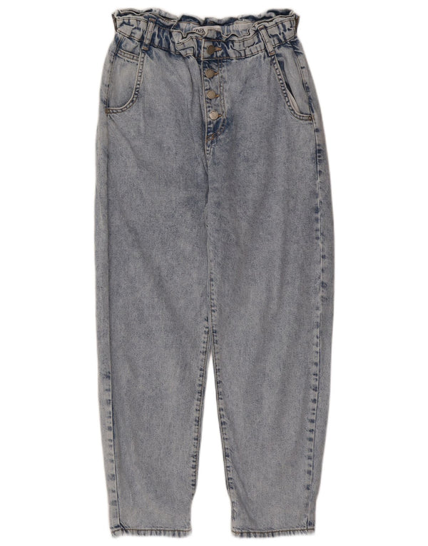 Jeans Zara da donna a vita alta EU 38 Small W28 L25 cotone blu
