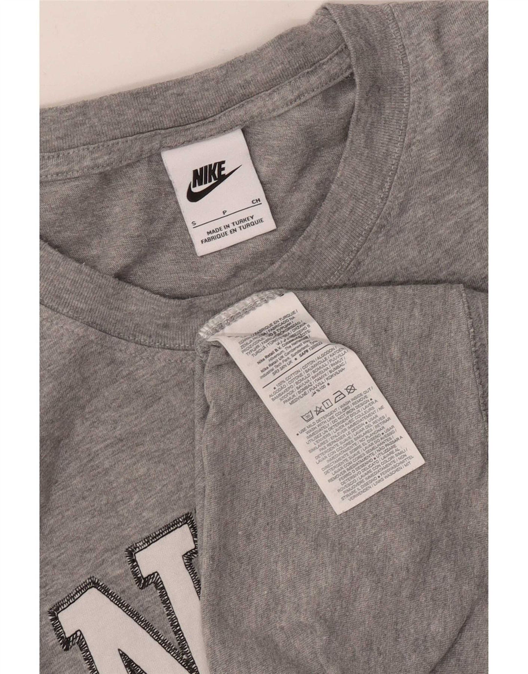 T-shirt grafica da uomo Nike Top in cotone a righe piccole grigie