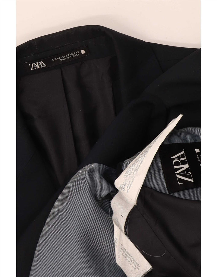 Giacca blazer da uomo a 2 bottoni Zara EU 46 piccola in poliestere blu navy
