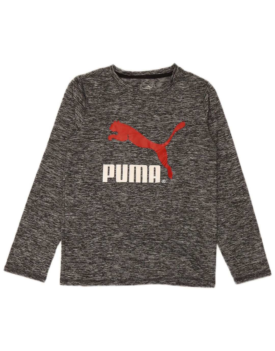Maglia grafica PUMA da bambino a maniche lunghe 8-9 anni piccola in poliestere grigio
