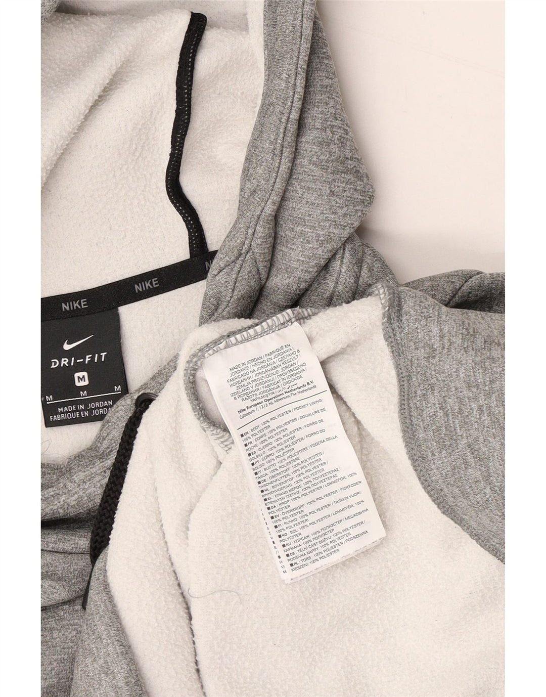 Maglione con cappuccio NIKE Dri Fit da uomo in poliestere chiazzato grigio medio
