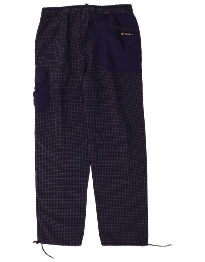 Pantaloni cargo dritti da uomo Bailo XL blu navy a quadri in poliammide