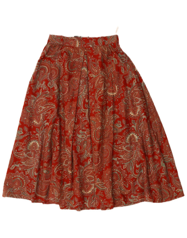 DORENE Gonna a trapezio da donna a vita alta EU 36 Small W24 Acrilico Paisley rosso