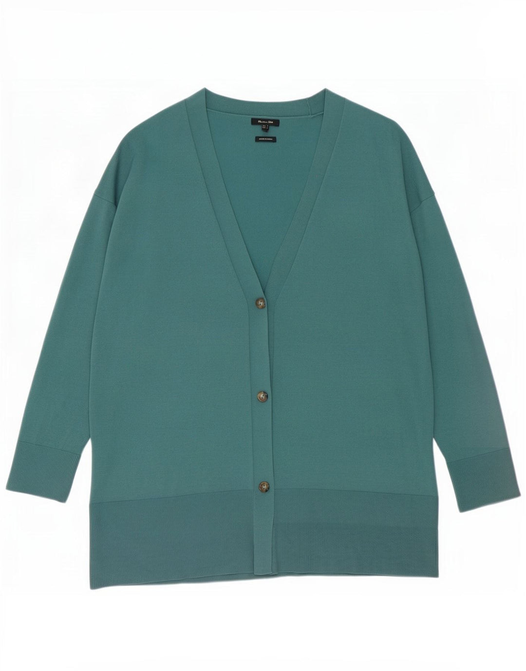 Massimo Dutti Maglione cardigan oversize da donna UK 10 piccolo viscosa verde
