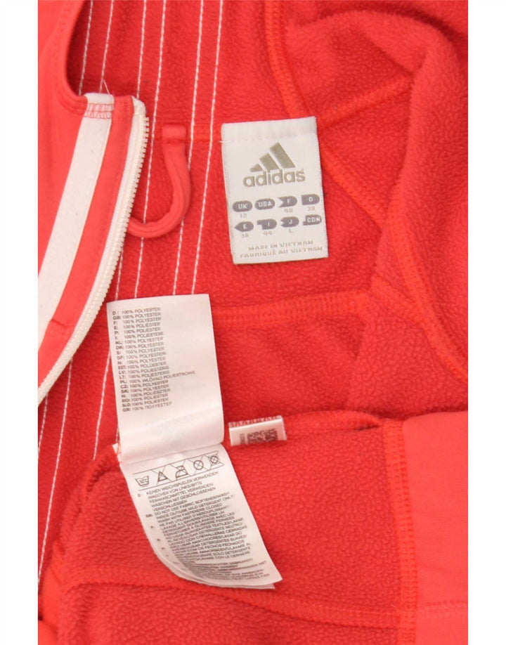 Maglione con cappuccio e zip Adidas Climawarm da donna UK 12 Poliestere rosso medio