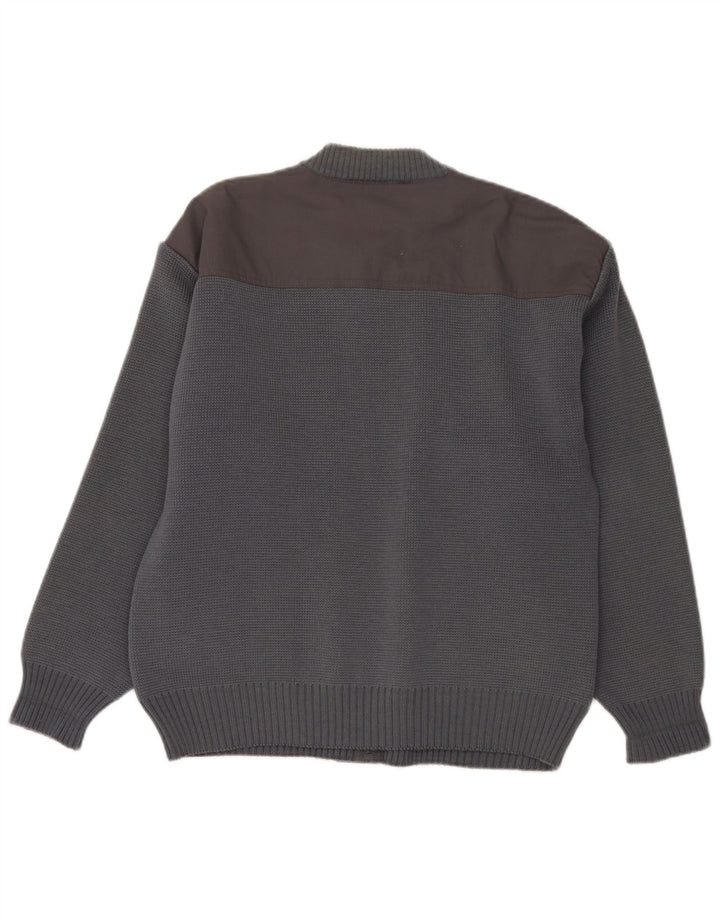 Maglione cardigan da uomo vintage EU 40 lana grigio medio
