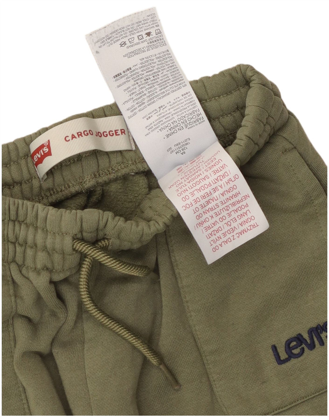 Levi's Boys Cargo Tracksuit Trousers Joggers 7-8 Years Khaki Cotton