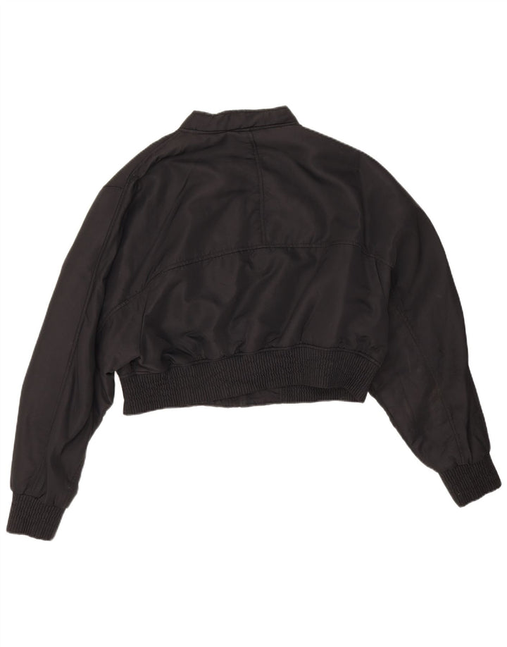 Giubbotto bomber corto da donna Zara UK 16 grande nylon nero