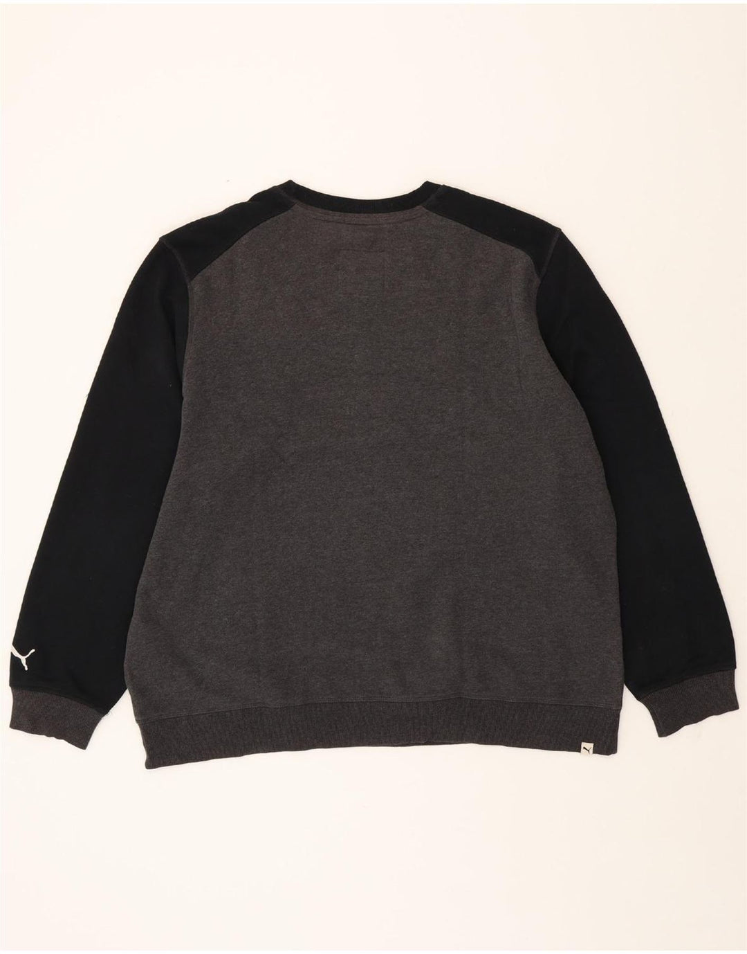 PUMA Mens Sweatshirt Jumper 2XL Grey Colourblock Cotton Vintage Puma and Second-Hand Puma from Messina Hembry 