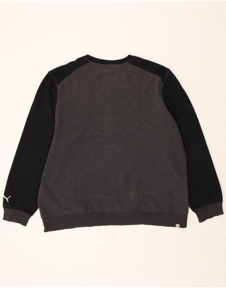PUMA Mens Sweatshirt Jumper 2XL Grey Colourblock Cotton Vintage Puma and Second-Hand Puma from Messina Hembry 