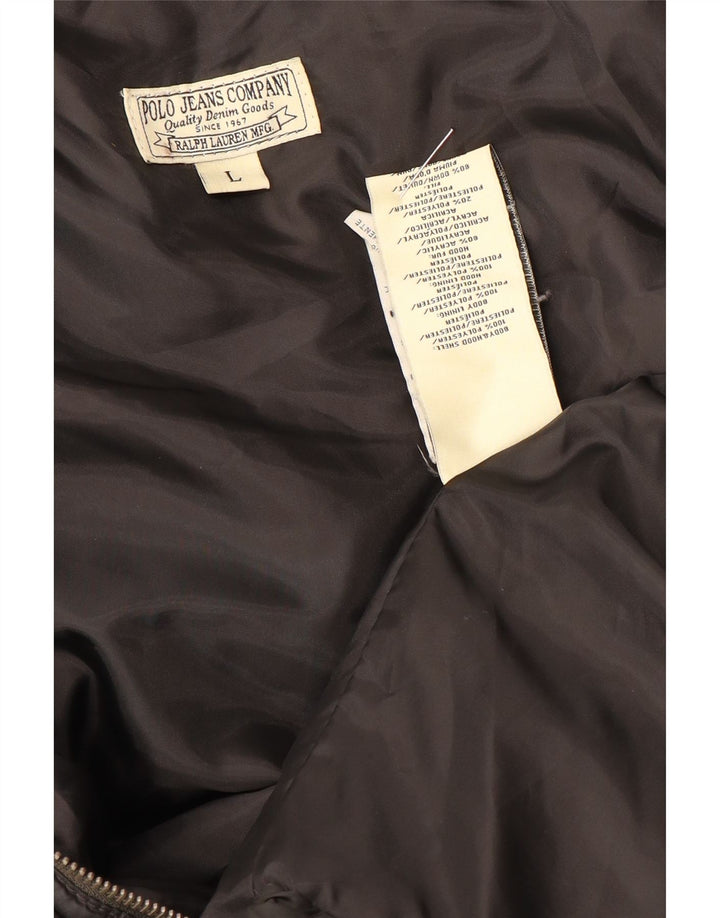 Giacca imbottita da donna RALPH LAUREN UK 14 grande poliestere nero