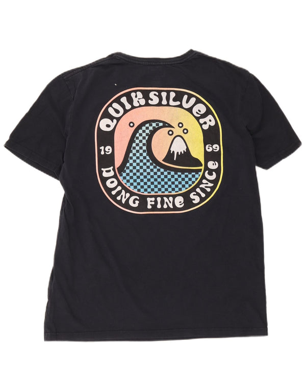 T-shirt grafica da uomo Quiksilver Top in cotone blu navy medio