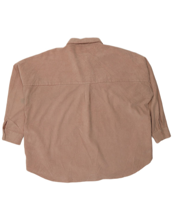 Camicia in velluto a coste oversize da donna Zara UK 18 XL Rosa