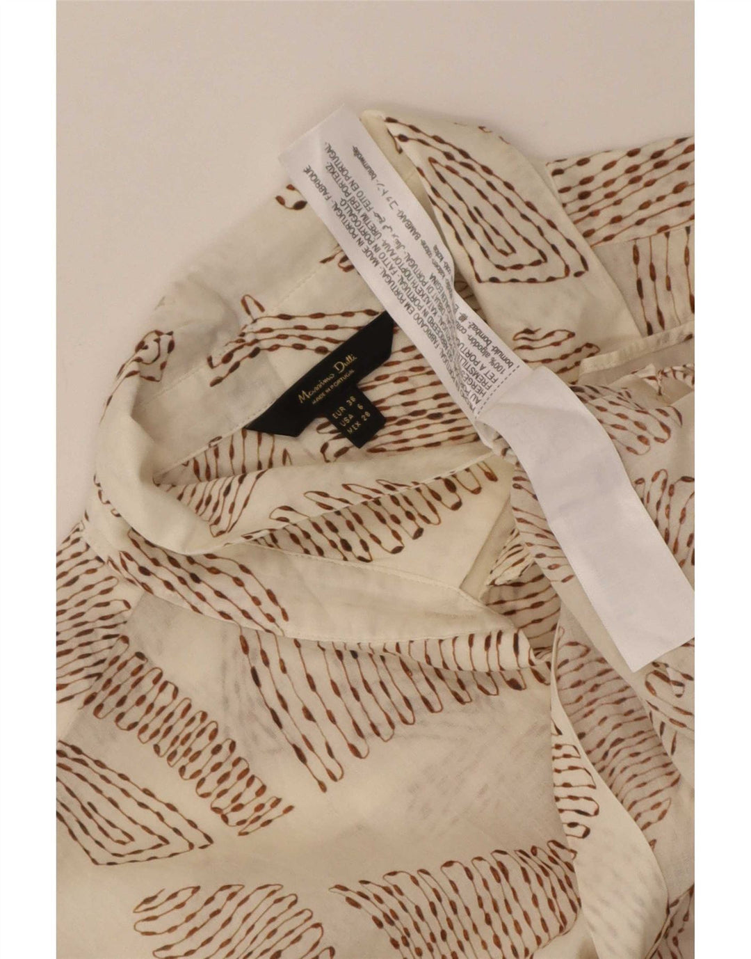 Camicia da donna con motivo astratto Massimo Dutti EU 38 piccola in cotone bianco