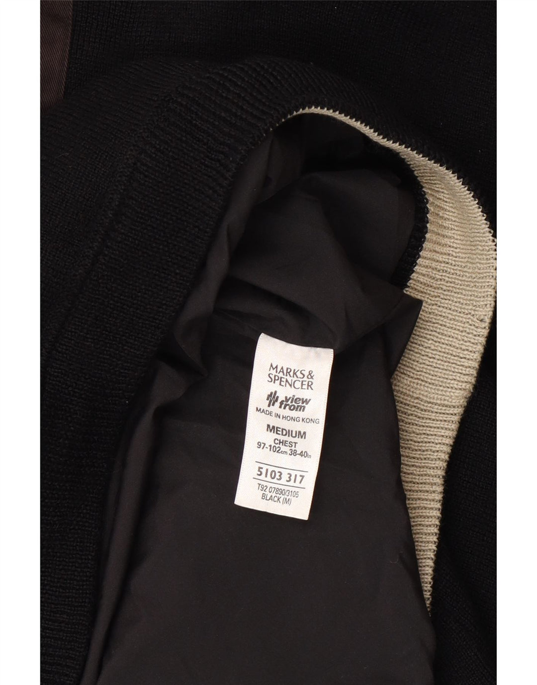 Maglione da uomo Marks & Spencer con zip e collo in acrilico nero medio