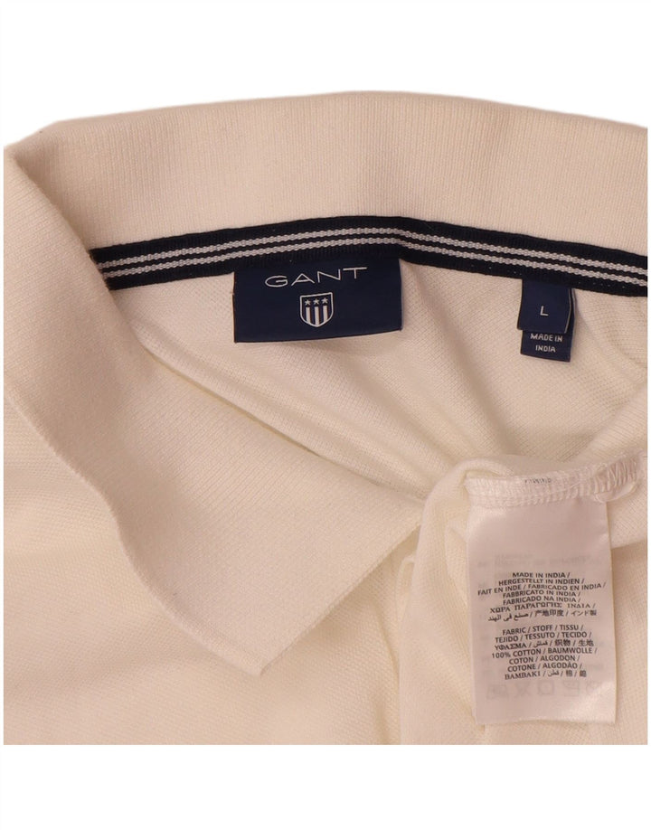 Polo da uomo Gant grande in cotone bianco