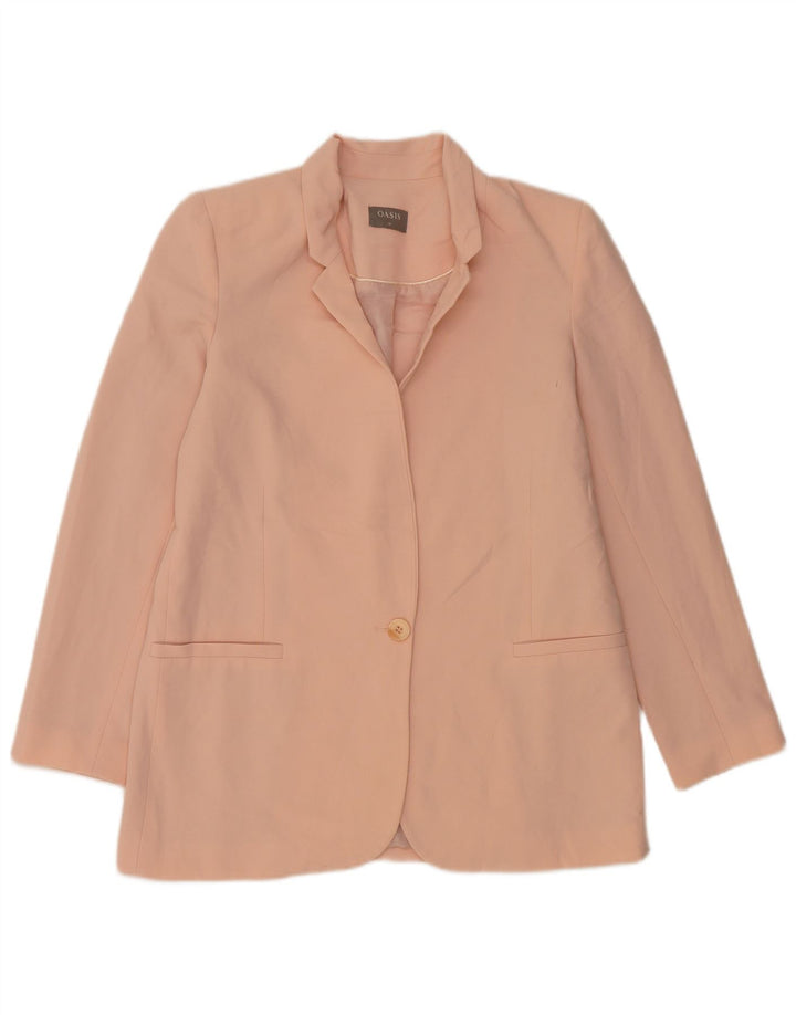 Giacca blazer da donna a 1 bottone Oasis UK 10 piccola poliestere rosa